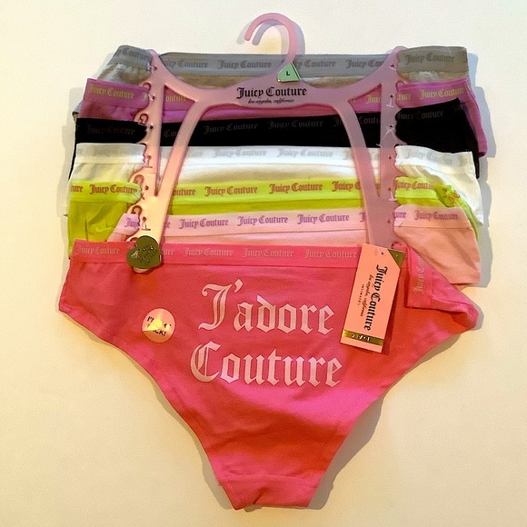Juicy Couture Other - Juicy Couture Intimates 7 Pack Logo Panties Multicolor L New